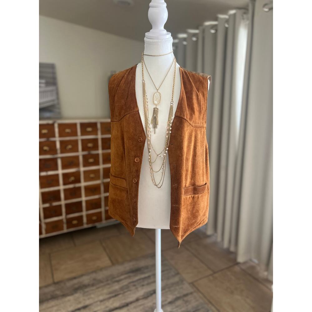 Vintage RARE River Island Leather Vest Size Large